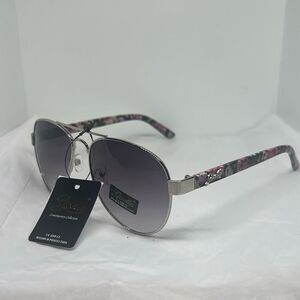 Giselle Contemporary Collection Aviator Sunglasses – UV400 Protection, Floral Ar